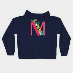 Tropical alphabet M Kids Hoodie